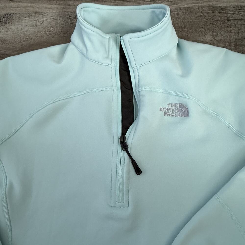 The North Face 1/4-Zip Pullover Womens Size Medium TNF Opal Aqua Fleece-Lined